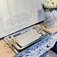 طقم صينية ستيل مسكة ذهبي