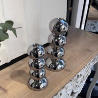 شمعدان سيراميك فضي