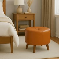 مقعد بوف جلد عسلي