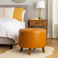 مقعد بوف جلد عسلي