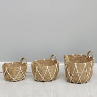 طقم سلال خوص وحبل