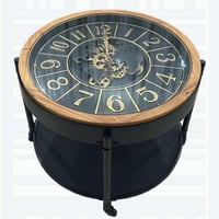 ساعة طاولة حديد وخشي