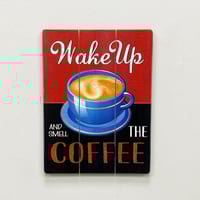 لوحة كوفي خشب صغيرة