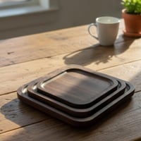 طقم صواني خشب مستطيل