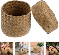 سلة راتان بغطاء