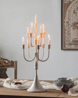 شمعدان حديد ابيض ريفي