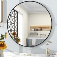 مرايا جدارية مدورة اسود