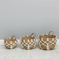 طقم سلال خوص وحبل