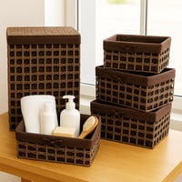 طقم برميل وسبتات 5 قطع بني ORGAN