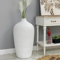 فازة فخار ابيض وسط