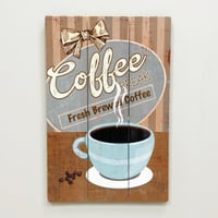 لوحة كوفي خشب كبيرة
