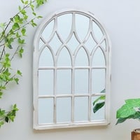 مرايا جدارية خشب شكل قوس