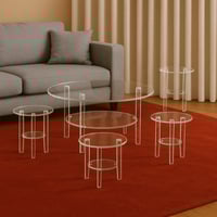 "طقم طاولات أكريليك شفاف