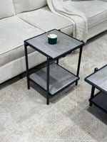 طقم طاولات ضيافة وخدمة خشبية رمادي