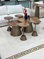 طقم طاولات متداخلة أنيق – تصميم عصري بلمسة خشبية ق...