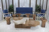 طقم طاولات ضيافة قشر جوز الهند مع 6 خدمة