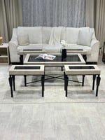 طقم طاولات بديل رخام فاخر مع 4 طاولات خدمة – تودو