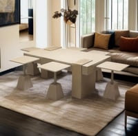 طقم طاولة ضيافة كنب مع 6 طاولات خدمةبديل رخام