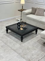 طقم طاولات أرضي لون اسود مع 6 خدمه*عروض