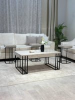 طقم طاولة ضيافة مع 4 طاولات خدمة – تصميم فاخر وعصر...