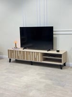 طاولة بلازما خشب بيج مقاس 180 سم - بتصميم أنيق وفا...