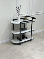 عربة تقديم شاي وقهوة طاولة متحركة لون ابيض*عروض