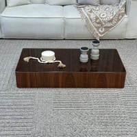 طاولة ضيافة ارضي قشرة جوز الهند سطح زجاج