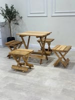 طقم طاولة و4 كراسي خشب تركي قابل للطي – جودة وأناق...