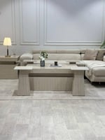 طقم طاولة ضيافة مع 4 خدمة بديل رخام ترافنتينو ناعم...