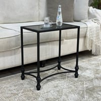 طاولة خدمة – سطح زجاج اسود شفاف بتصميم أنيق