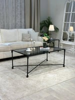 طقم طاولات ضيافة أنيق مع 4 طاولات خدمة – بسطح زجاج...