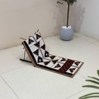 كرسي أرضي للرحلات والتخييم مع مسند ظهر متعدد الألو...