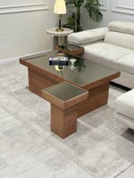 طقم طاولة ضيافة زجاج مرايا مع 4 خدمة - تصميم عصري