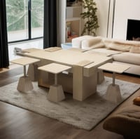 طقم طاولة ضيافة كنب مع 6 طاولات خدمةبديل رخام