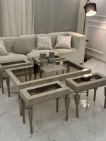 طقم طاولات بديل رخام شمباني مع 4 طاولات خدمة *عروض