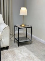 طقم طاولات ضيافة وخدمة خشبية رمادي