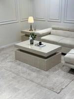 طقم طاولة ضيافة مع 4 خدمة بديل رخام ترافنتينو ناعم...