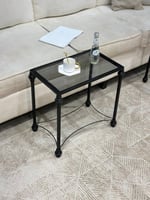 طقم طاولات ضيافة أنيق مع 4 طاولات خدمة – بسطح زجاج...