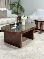 طقم طاولات خشب بسطح مرايا وصل حديثًا لدى تودو مع 6...