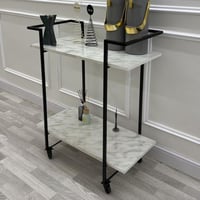 عربية تقديم دورين خشب مسطح حديد اسود