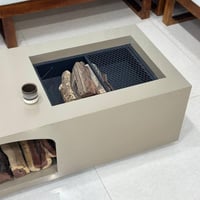 منقل بكس ديكور صاج لون شمباني بدون غطاء