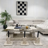 طقم طاولات ضيافة مع 6 خدمة خشب شكل مربع * عروض