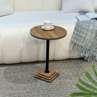 طاولة خدمة دائري مفرد سطح خشب