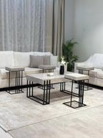 طقم طاولة ضيافة مع 4 طاولات خدمة – تصميم فاخر وعصر...