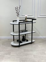 عربة تقديم شاي وقهوة طاولة متحركة لون ابيض*عروض