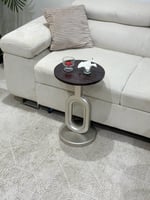 طقم طاولات ضيافة 2+6 – سطح خشب سنديان