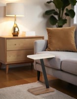 طاولة خدمة مفرد خشب بيج مع بني - بتصميم أنيق وعملي