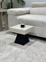 طقم طاولة ارضي بديل رخام مع 4 خدمة - تصميم عصري