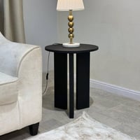 طقم طاولتين خشب سنديان لون أسود- بتصميم أنيق