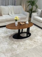 طاولة ضيافة اساسية سطح خشب بني قشر جواز